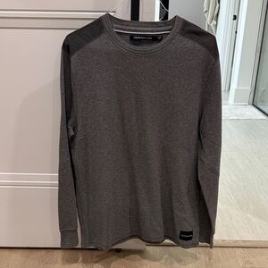 Calvin Klein Men's Charcoal and Black Long Sleeve Tee